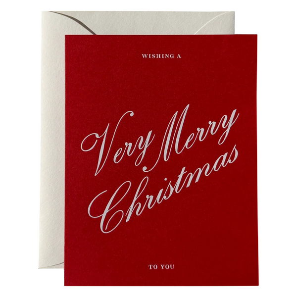 Very Merry Christmas Greeting Card - Scarlet
