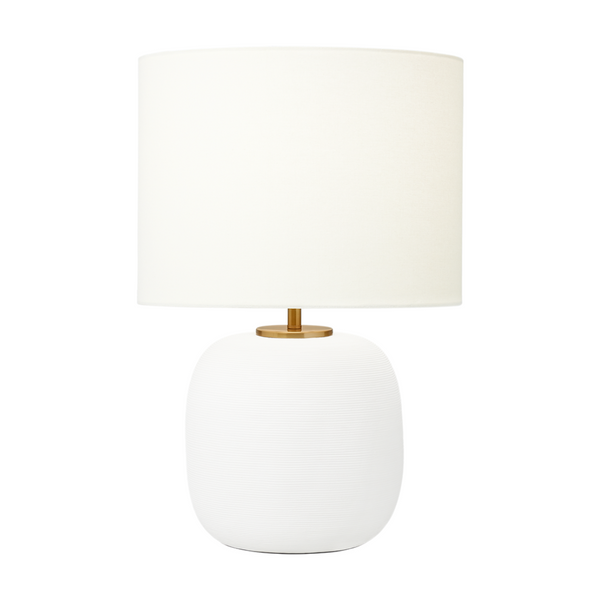 Fanny Wide Table Lamp, Matte White Ceramic