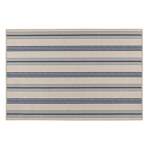 Nimes Ticking Machine Washable Rug - Neutral