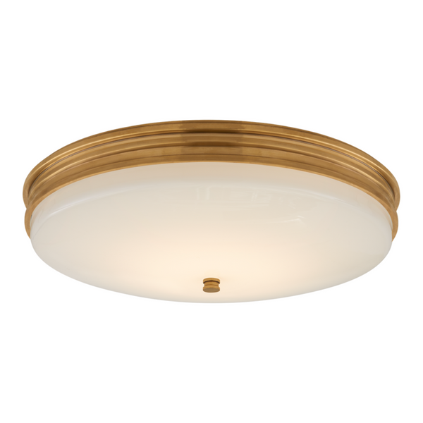 Launceton Medium Flush Mount, Antique-Burnished Brass, 16.75"W
