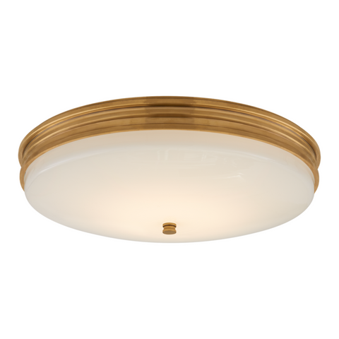 Launceton Medium Flush Mount, Antique-Burnished Brass