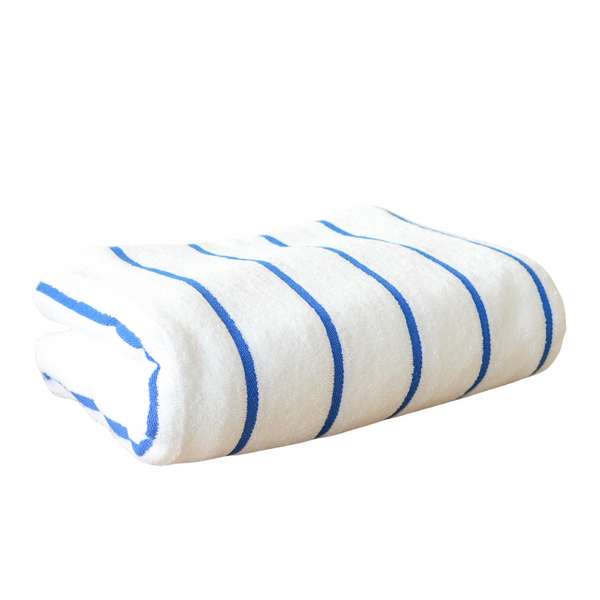 Ritz Striped Pool Towel, Blue/White, 35"W x 68"L
