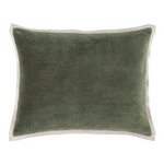 Gehry Velvet/Linen Decorative Pillow, Sage, 16" Lumbar
