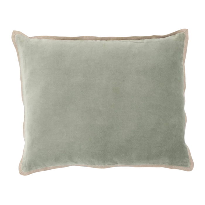 Gehry Velvet/Linen Decorative Pillow, Desert Sage, 16" Lumbar
