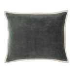 Gehry Velvet/Linen Decorative Pillow, Everglade, 16" Lumbar