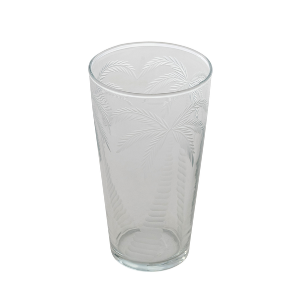 12 oz. Etched Drinking Glass with Palm Trees