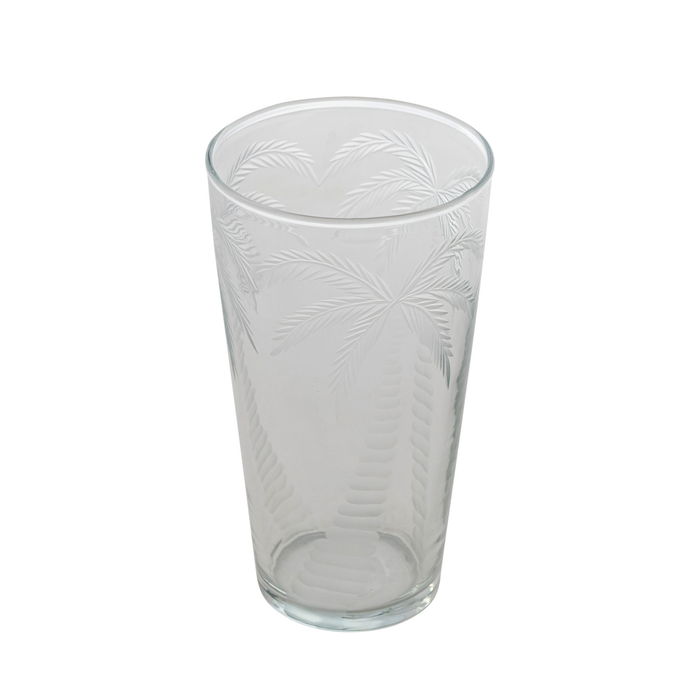 12 oz. Etched Drinking Glass with Palm Trees