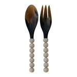 Natural Horn Salad Servers, S/2
