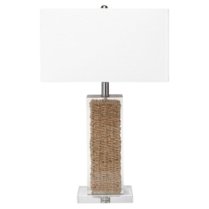 Verlene Table Lamp, Natural Weaved Seagrass/Clear Resin, 25"H