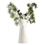 White Ceramic Deer Head Vase 15"