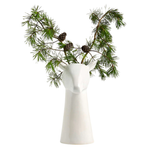 White Ceramic Deer Head Vase 15"