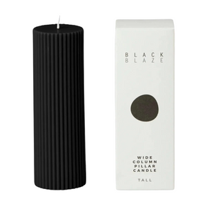 Wide Column Pillar Candle, Black