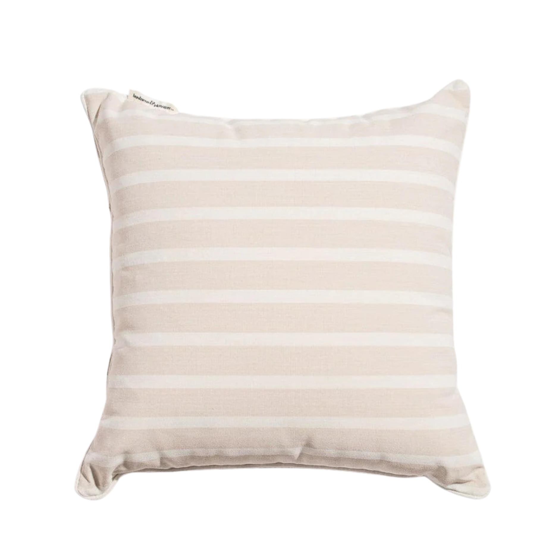 The Small Square Indoor / Outdoor Pillow, 18" x 18", Monaco Natural Stripe