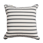 The Small Square Indoor / Outdoor Pillow, 18" x 18", Monaco Stripe Black