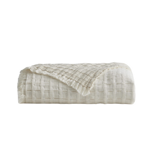 Devon Oversized Throw & Sham Collection, Ivory/Linen Reversible