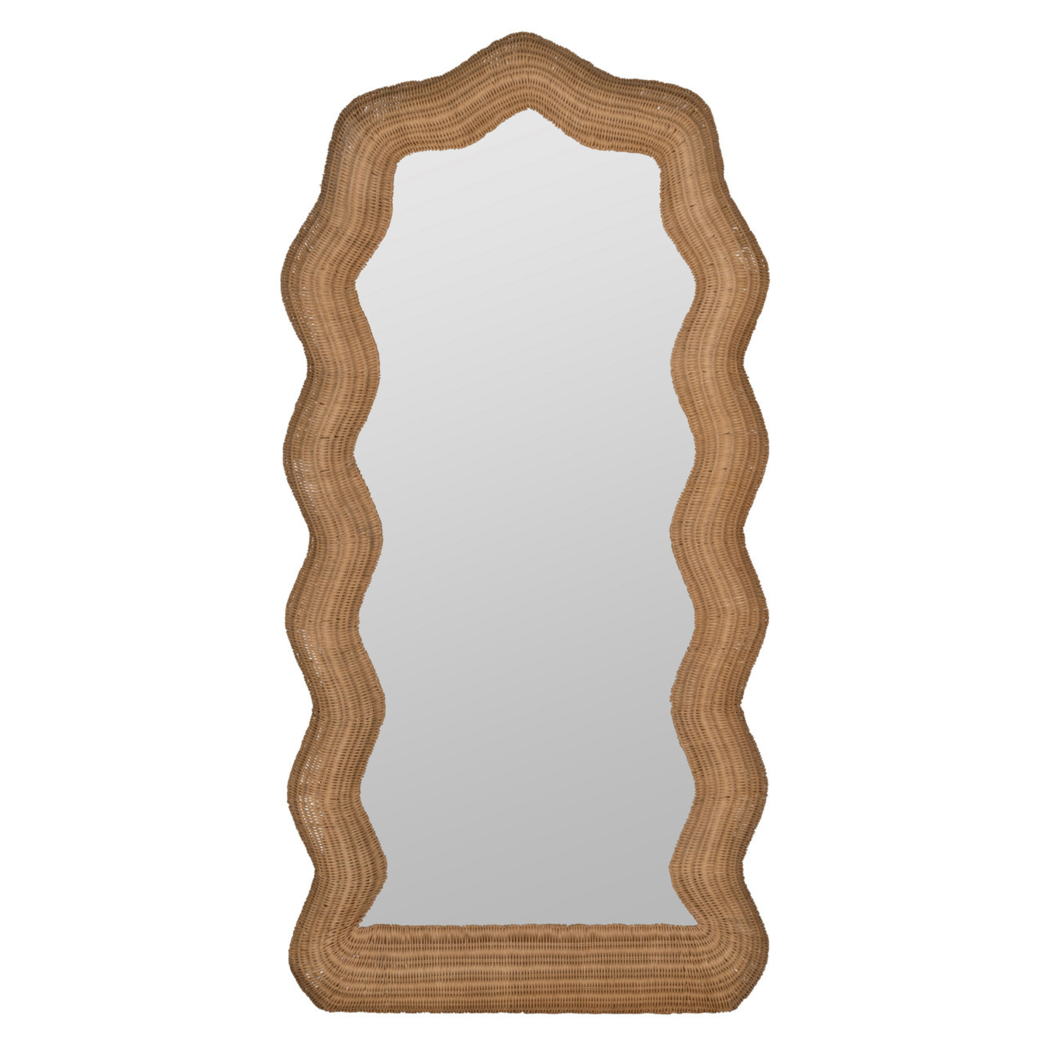 Maxine Floor Mirror, Rattan, 74.5" x 36.75"