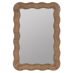 Scalloped Linden Mirror, Natural Rattan, 40" x 28"