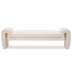 Tondo Bench - Boucle Cream, 69.69" W x 17.32"D
