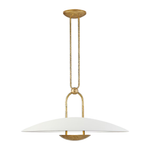 Cara Medium Sculpted Pendant - Natural Brass, 28"Dia