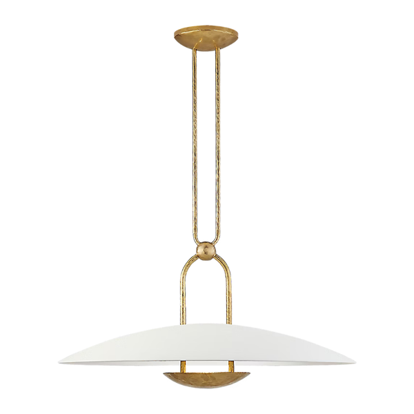 Cara Medium Sculpted Pendant - Natural Brass, 28"Dia