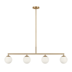 Nube Four Light Linear Chandelier - Satin Brass