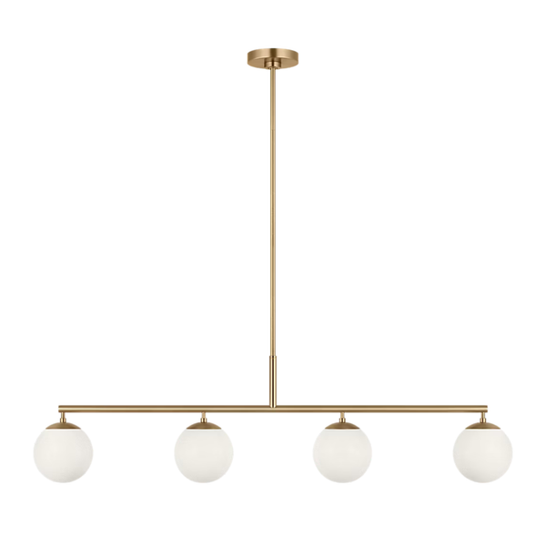 Nube Four Light Linear Chandelier - Satin Brass
