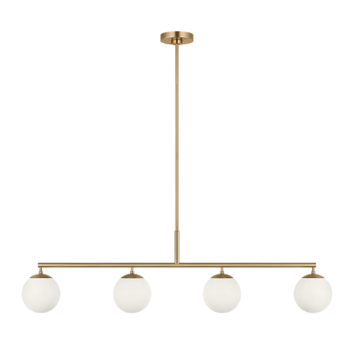 Nube Four Light Linear Chandelier - Satin Brass