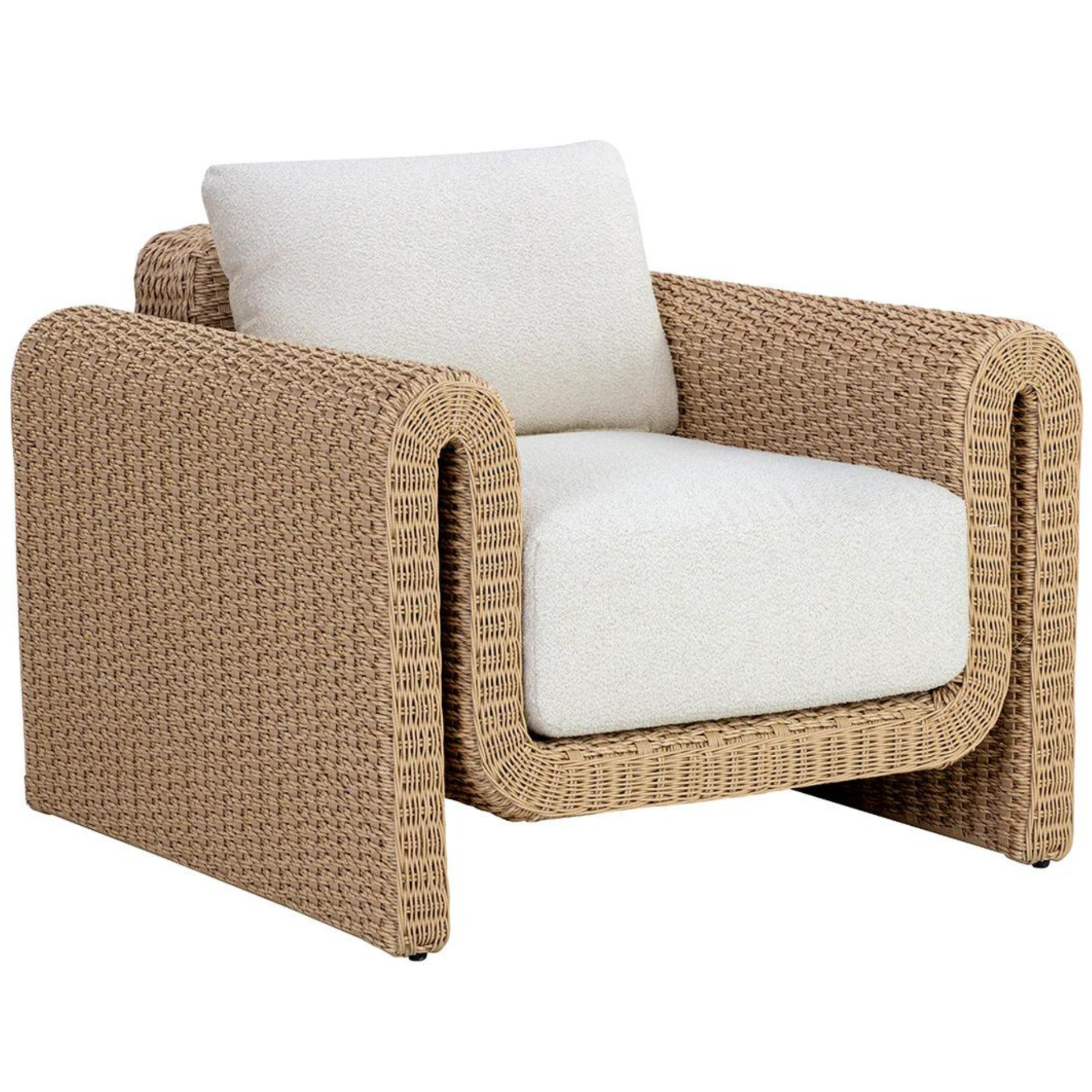 Tibi Lounge Chair, Natural/Louis Cream