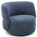 Joyce Navy Swivel Armless Chair, Performance Fabric