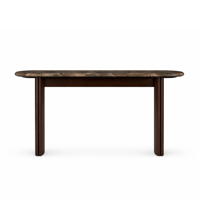 Tathra Console Table, Espresso, Dark Emperador, 59"W × 15.75"D × 29.5"H