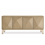 Highland Sideboard - Washed Oak Veneer, 71.26" W x 18.11" D x 32.48"H