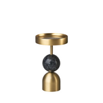 Beaded Fountain Candle Brass Holder, Charcoal, Medium