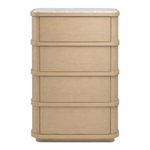 Cabana Tall Dresser - Washed Oak Veneer/Bianco Lilac Marble, 33.86"W