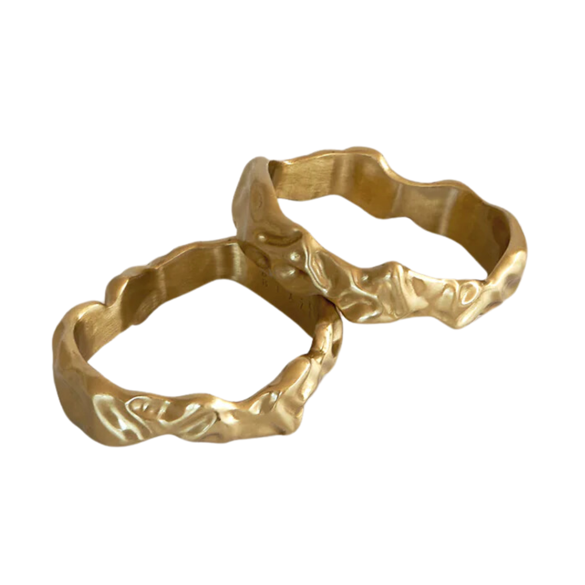 Flow Napkin Ring, Set of 2, Brass