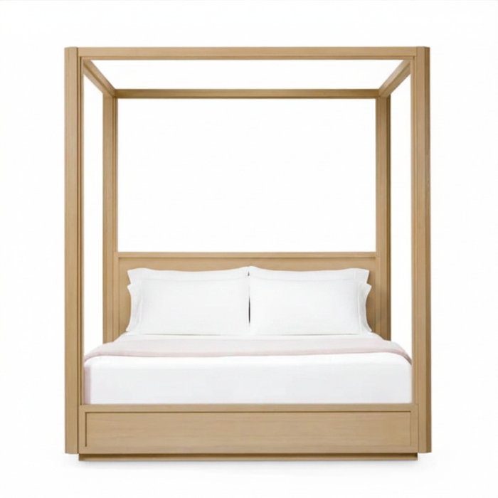 Tribeca Canopy Bed, King size - Natural Oak Veneer
