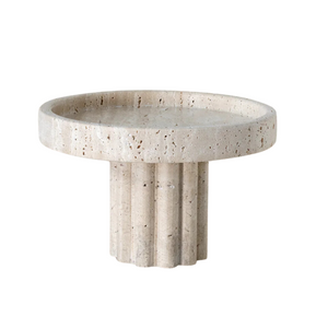 Column Tray, Round / Travertine