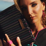 Black Cay Bag with Gold Strap