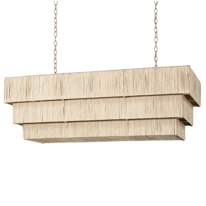 Everly Rectangular Chandelier, Natural, 48"W x 20"D