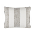 Awning Stripe Indoor/Outdoor Pillow- Gray, 16" x 20" Lumbar