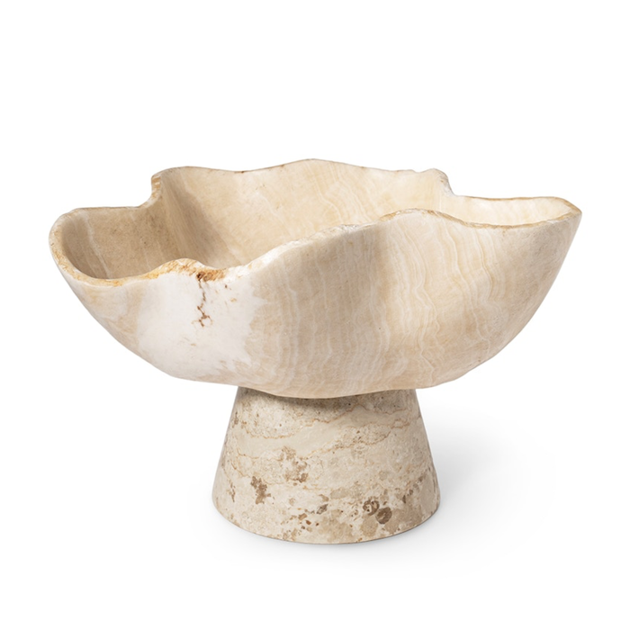 Odessa Onyx Pedestal Bowl, 18" x 12"