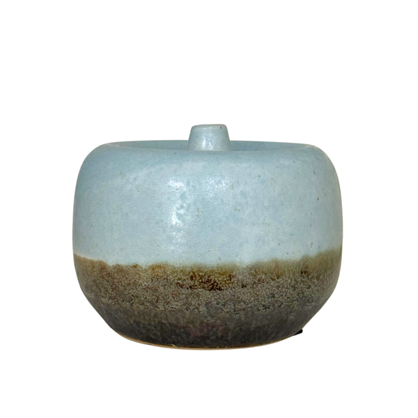 Stoneware Vase with Reactive Glaze, 4"H
