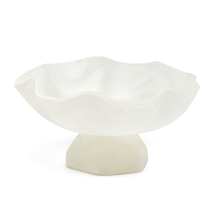 Cara Fruit Bowl - White Swirled, 14"Dia