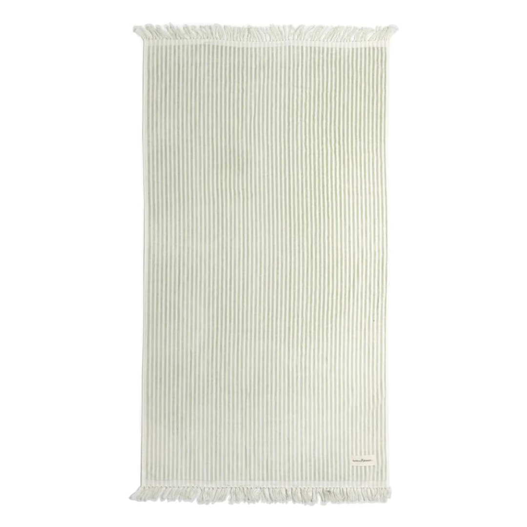 Beach Towel, Sage Stripe