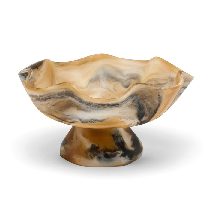 Cara Fruit Bowl - Black/Tan Swirled, 14"Dia