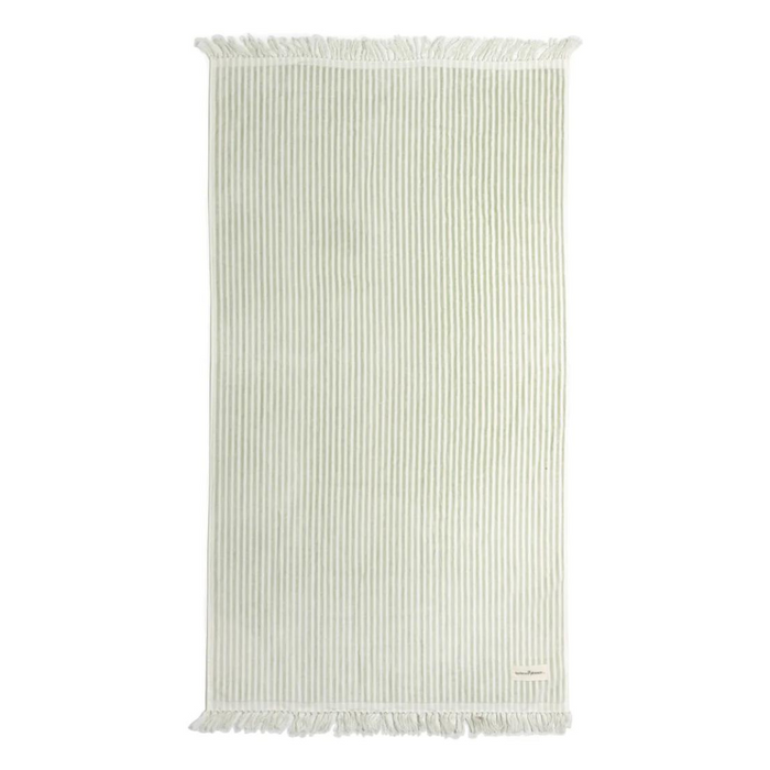 Beach Towel, Sage Stripe