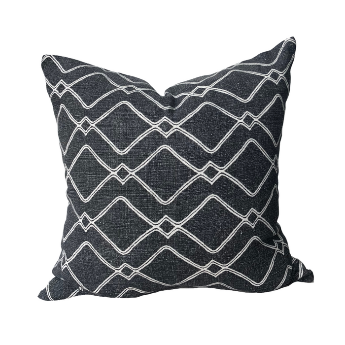 Dark Tribe Pillow - Black, 22" x 22"