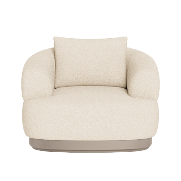 Amalfi Swivel Lounge Chair - Aluminium Taupe/Riviera Sand, 40.3"W