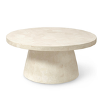 Foley Stone Outdoor Coffee Table - White, 40"Dia