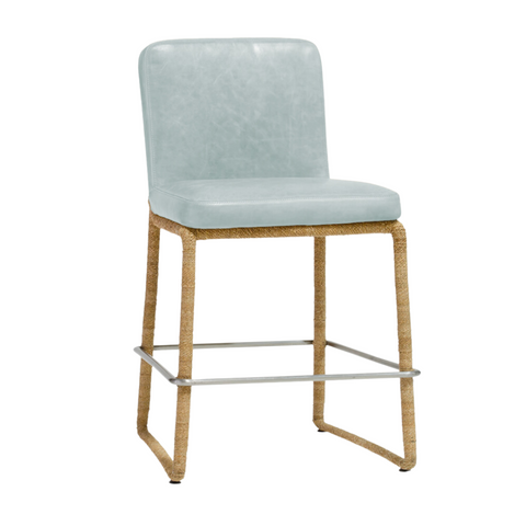 Stillwater Counter Stool - Powder Blue Leather