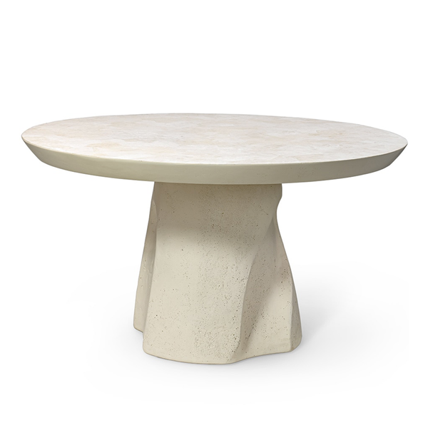 Fraser Outdoor Dining Table - White Agate, 54.25"Dia